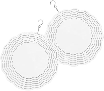Totority 2Pcs Sublimation Blank Wind Spinner Hanging Ornament for Garden Decorations Wind Spinner for Outdoor Use