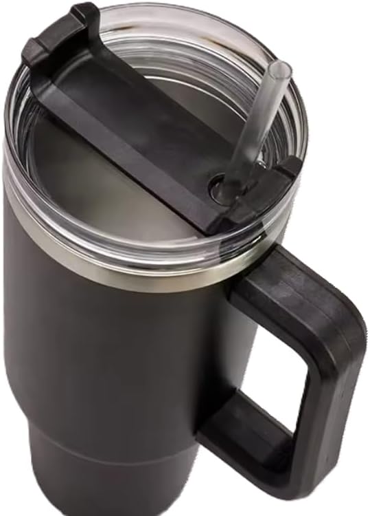 Ultimate Hydration 40oz Sublimation Tumbler with Handle, Lid and Straw - Perfect for Water, Coffee, and Tea,Your Perfect Travel Companion, 3.9, Black