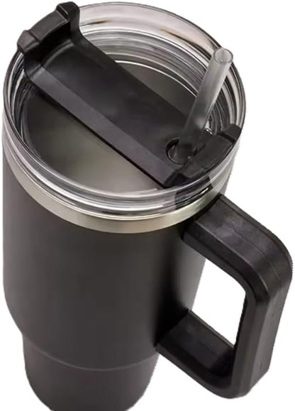Ultimate Hydration 40oz Sublimation Tumbler with Handle, Lid and Straw - Perfect for Water, Coffee, and Tea,Your Perfect Travel Companion, 3.9, Black