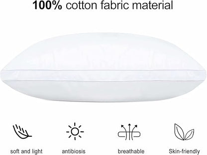 JICUSE Bed Pillows for Sleeping 1 Pack,King Size,Luxury Hotel Collection Pillow,Soft Fluffy and Great Support Down Alternative Filling,Gusseted Pillow for Side and Back Sleepers(20x34)