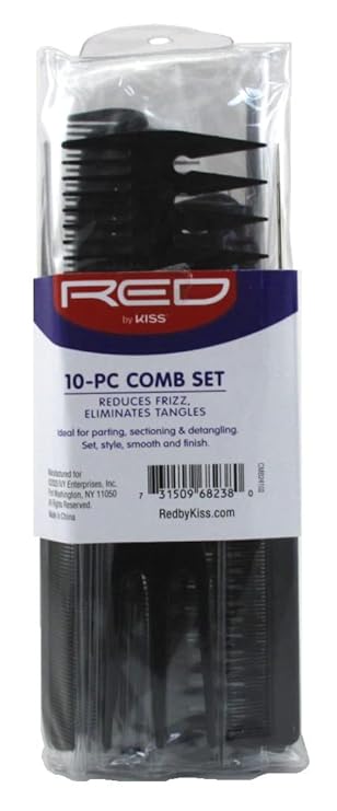 Pro Comb 10-Piece Set (Black) (Pack of 3)