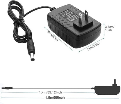 DC 12Volt 2A Power Supply Adapter 24W AC DC Wall Adapter 100-240V AC to DC 12V 2A 1.5A Power Adapter Converter with 5.5mm x 2.5mm Compatible with 5.5x2.1mm Tip 12V acdc Transformer Adapter
