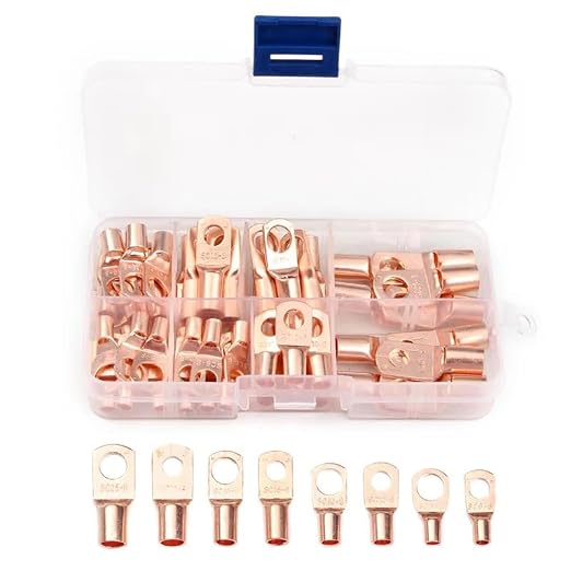 60pcs/Set SC6-25 Open Barrel Copper Lug Ring Battery Wire Connector Cable Crimp Terminal Kit VXAXPOHZA
