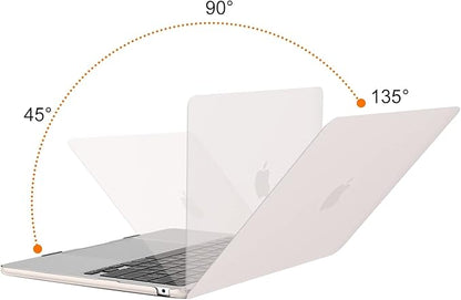 MOSISO Compatible with MacBook Air 13 inch Case 2025 2024 2023 2022 M4 A3240 M3 A3113 M2 A2681, Plastic Hard ShellKeyboard CoverScreen FilmType C for MacBook Air 13.6 inch Case, Stone Gray