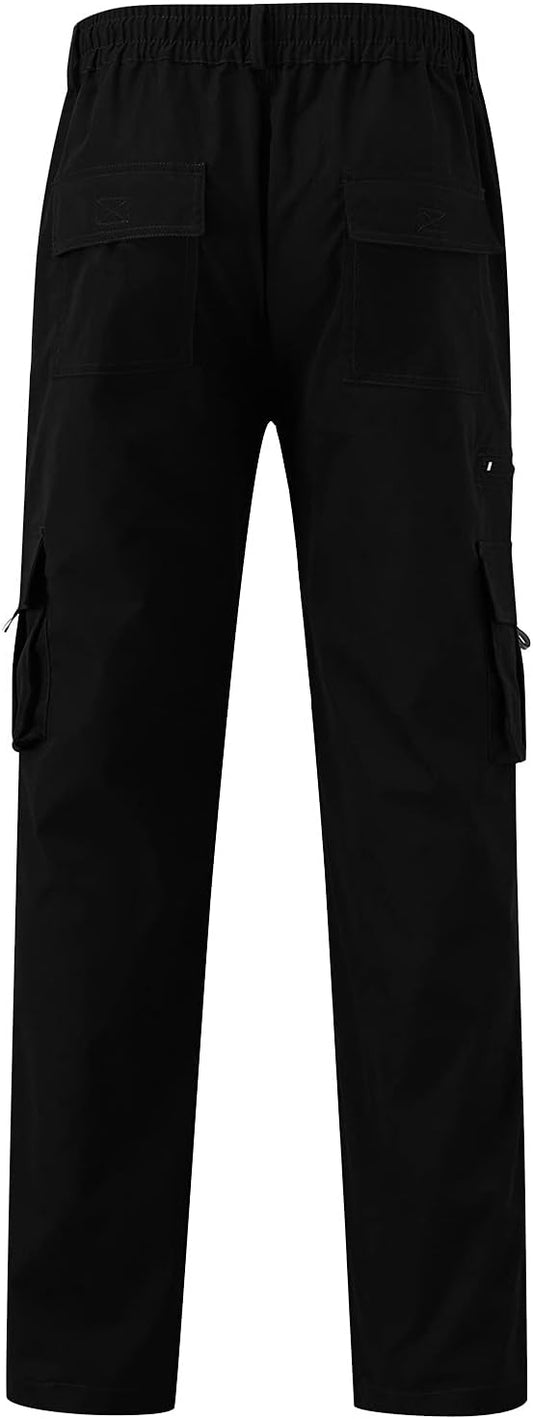Cargo Work Pants for Men Classic-Fit Ripstop Lightweight Trousers Casual Tactical Hiking Bottom Pant Multi-Pockets