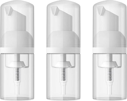 LONGWAY 3PCS Travel Size Foam Pump Bottle,Mini Empty Pump Bottle Dispenser(30ml,1 fl oz) (Clear)