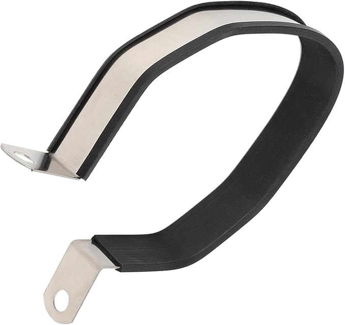 Motorcycle Exhaust Clamp, Hexagon Muffler Pipe Silencer Hanger Mount Bracket Stainless Steel Motorcycle Clamp, Suitable for Many Car, Solid Installation
