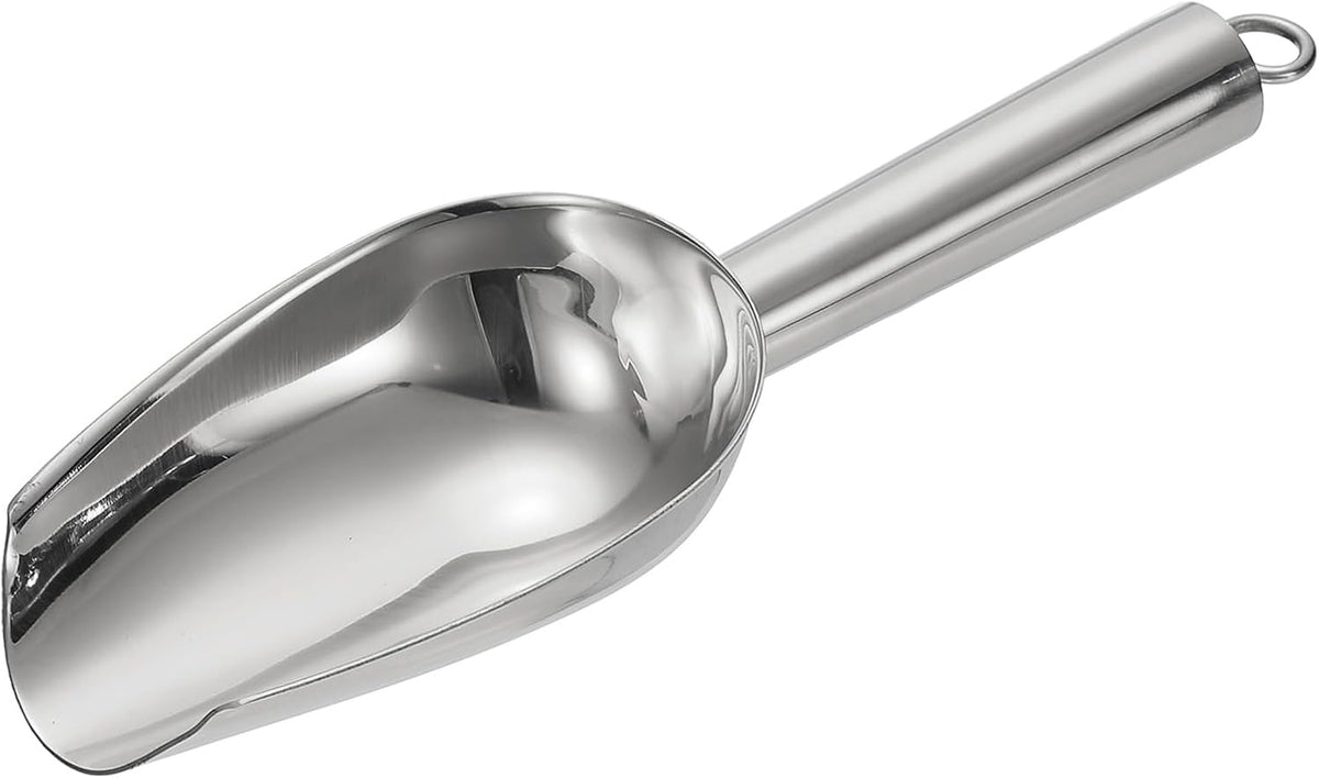 uxcell Metal Ice Scoop, 7.1" x 2.4"Stainless Steel Ice Scooper for Kitchen Party Bar Wedding, Silver