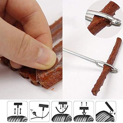 Emergent Motorcycle Auto Car Tubeless Tyre Puncture Repair Kit Tire Plug Tools