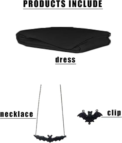 Halloween Addams Costume Dress Adult Women Cosplay Off Shoulder Maxi Long Sleeve Family Party Dresses