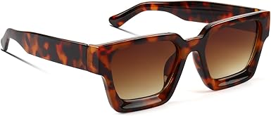 Trendy Square Sunglasses for Men Women Fashion Thick Rectangle Sun Glasses UV Protection Shades Designer Style
