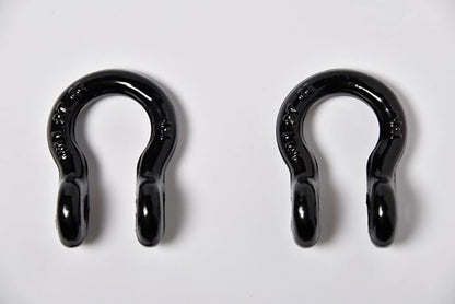 2-Pack 12-Inch Black Bow Shackles, D-Ring, Heavy-Duty, 10 Ton, 22,000 Pounds, Breaking Strength, 2 Ton WLL, 4400 Pounds with 58 Pin Screw