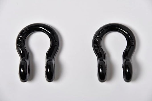 2-Pack 12-Inch Black Bow Shackles, D-Ring, Heavy-Duty, 10 Ton, 22,000 Pounds, Breaking Strength, 2 Ton WLL, 4400 Pounds with 58 Pin Screw