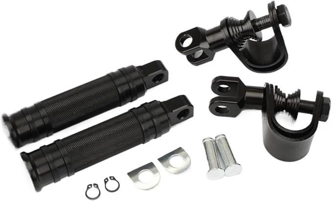 Shift Rod Motorcycle Floor Boards 25MM 32MM Mount Footrests Footpegs Fit For Harley Fit For Honda Fit For Yamahaa Touring Fit For Softail Universal(Black Clamps)