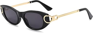 AIEYEZO Retro Oval Sunglasses for Women 90s-Style Classic Oval Frame Sun Glasses Fashion Vintage Cat Eye Shades