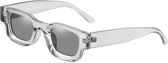 AIEYEZO Modern Thick Rectangle Sunglasses for Women Men Retro 90s Chunky Square Polarized Sunnies
