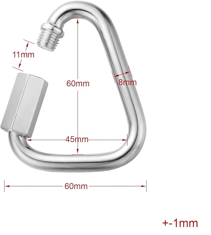Delta Quick Link Triangle Locking Carabiner Clips 516" M8 8MM