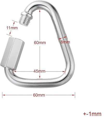 Delta Quick Link Triangle Locking Carabiner Clips 516" M8 8MM