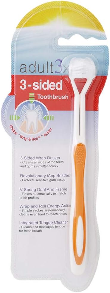 3 Sided Toothbrushs Adult Child Manual Toothbrushes Soft Bristle Tooth Brush(Yellow)