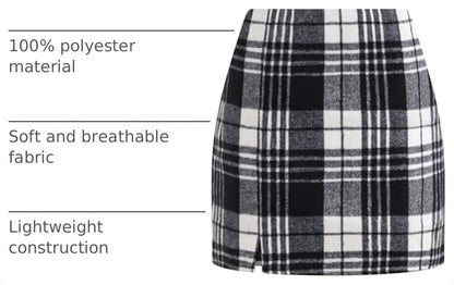 NIMIN Plaid Mini Skirts for Women High Waisted Fall Winter 2026 Fashion Bodycon Pencil A-Line Skirt.
