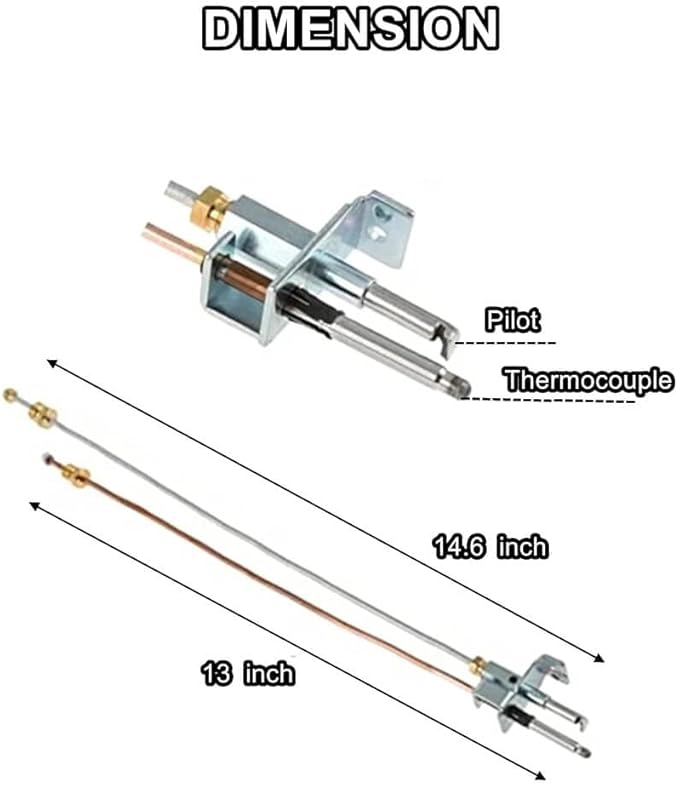 Water Heater Pilot Assembly For Atwood 91603 (91214) ,Includes Pilot Thermocouple Kit,Propane Gas RV Water Heater Parts For Dometic Atwood 91603 12" Replacement RV,Camper,Trailer Jade Pilot Assembly