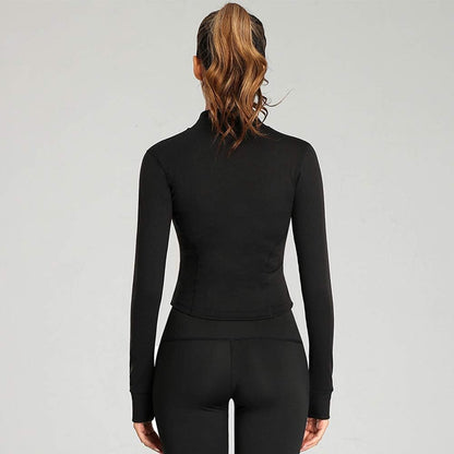 This super soft, breathable jacket is perfect for your workouts and everyday wear. The thumb holes and slim fit keep you covered and comfortable