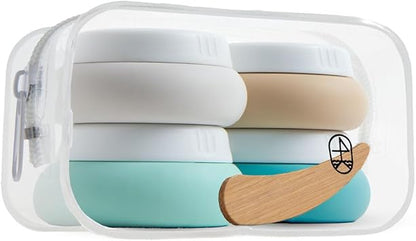 Travel Containers for Toiletries - Small Travel Containers for Creams - 4 Pack of 20mL TSA Approved Travel Bottles with Clear Bag, Leak-Proof Silicone Travel Jars for Toiletries (Mountain)