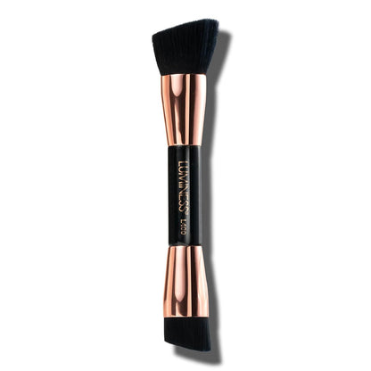 LUMINESS Dual-Sided Angled Buffing Brush - Cruelty-Free Synthetic Bristles Ideal for Foundation & Primer - Soft Fibers Gives Silky Touch on Skin & Creates Flawless Base with Perfect Finish ( Only Brush )