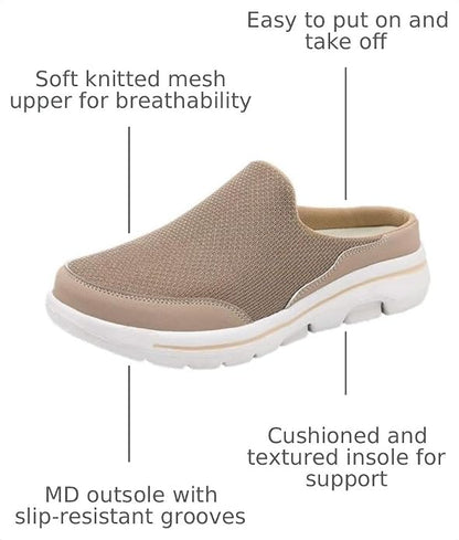 LLTMALL Men's Backless Mesh Walking Mules Shoes Comfort Slip on Garden Clog Slippers.