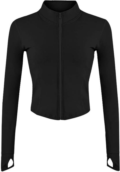 This super soft, breathable jacket is perfect for your workouts and everyday wear. The thumb holes and slim fit keep you covered and comfortable