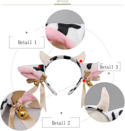 Womens Anime Cow Bikini Cosplay Lingerie Lolita Kawaii Bra and Panty Set Japanese Underwear Cow Stocking