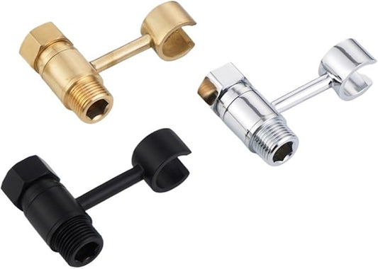 Shower Bathroom valve attachment Black/chrome brass with shower hose connector Mounting 360° swivelling 1pcs(Gun Grey)