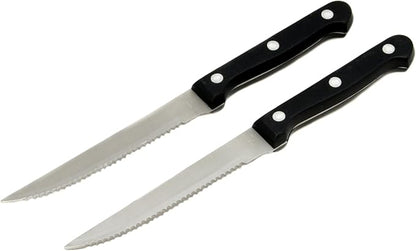 Chef Craft Select Steak Knife Set, 4.5 Inch Blade 8.25 Inches In Length 2 Piece Set, Stainless SteelBlack