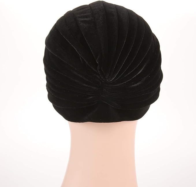 beauty YFJH Pleated Stretch Ruffle Women's Velvet Chemo Turban Hat Wrap Cover