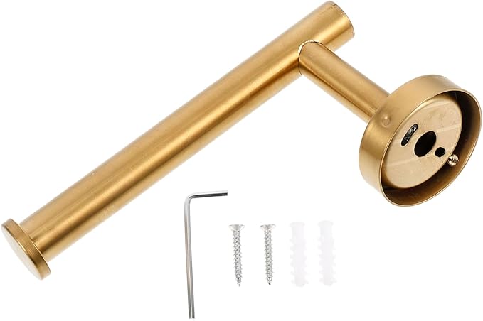1 Set Wall Mounted Toilet Paper Holder Durable Tissue Rack with Screw Mounting and Practical for Bathrooms Modern Design with End Disc to Prevent Roll Fall
