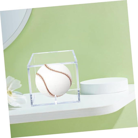 BESPORTBLE Fashionable Acrylic Baseball Display Case Compact Size Box for Sports Ball Showcase