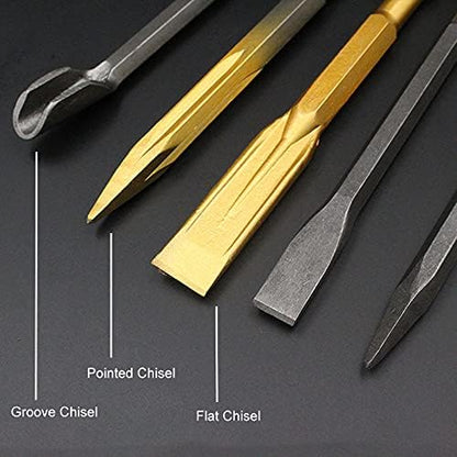 Hammer Drill Chisel, Heavy-Duty Impact Scaling Chisel Bit for Tile Masonry Concrete Brick Stone Work (SDS Plus Shank, Flat Chisel, 14mmx400mm)