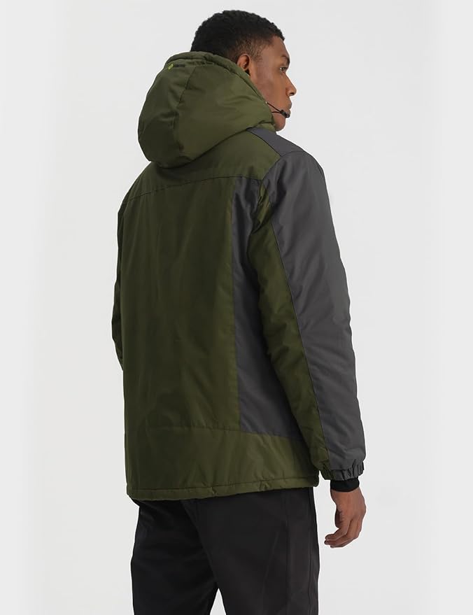 GEMYSE Men's Ski Snow Jacket Warm Winter Waterproof Coat Snowboard Rain Jacket Hooded Windproof Windbreaker