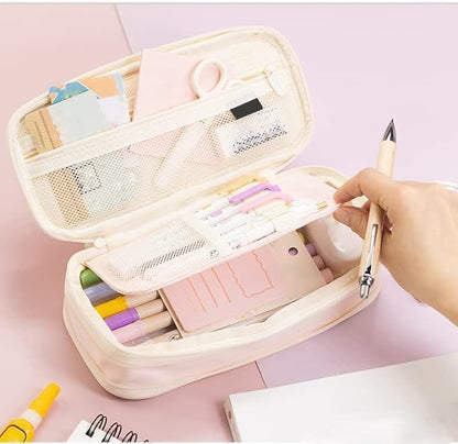 Colorful Large Storage Pencil Case Pen Bag with Zipper Big Capacity Pouch Organizer for Office Travel Holder Box
