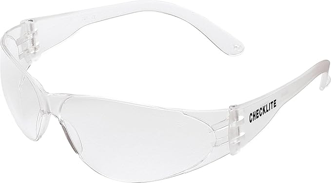 MCR Safety Glasses CL110 Checklite Clear Lens with UV Protection and Scratch Resistant Coating, 1 Pair
