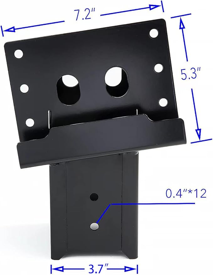Multi-Use Outdoor 4x4 Compound Angle Platform Brackets for Deer Stand Hunting Blinds Shooting Shack, Tree House, Observation Decks, Set of 4, 16''x 7.5''x 9'', Black, 4 Count