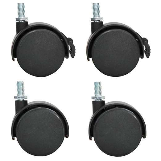 VIZ-PRO Mobile Whiteboard Caster Wheels, Black, Set of 4