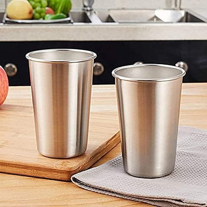 6 Pack 8 oz Stainless Steel Kids Cups, Children's Pint Cups, Stackable Metal Cups, Shatterproof Drinking Glasses
