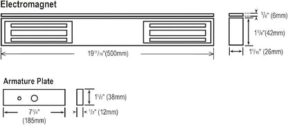 Seco-Larm E-941DB-600PQ Enforcer Double Door Electromagnetic Lock with Bond Sensor, 600 Lbs.
