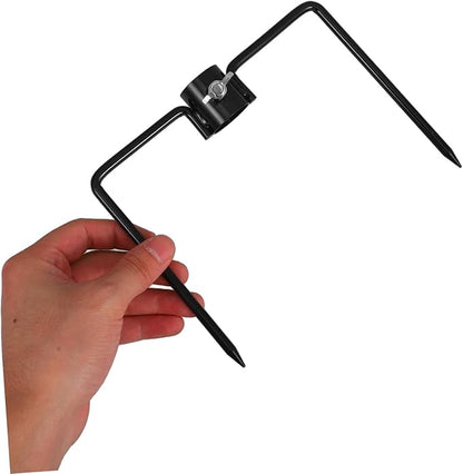 Sturdy Iron Craft Ground Spike Versatile Flag Pole Stand and Shepherd's Hook for Garden