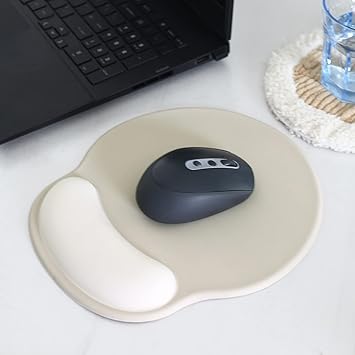 Solid Color Design Ergonomic Mouse Pad Wrist Support Rest,High Viscosity Non-Slip Gel Bottom for Office Desk Accessories, Gaming, Computer, and Laptop (Solid Khaki)