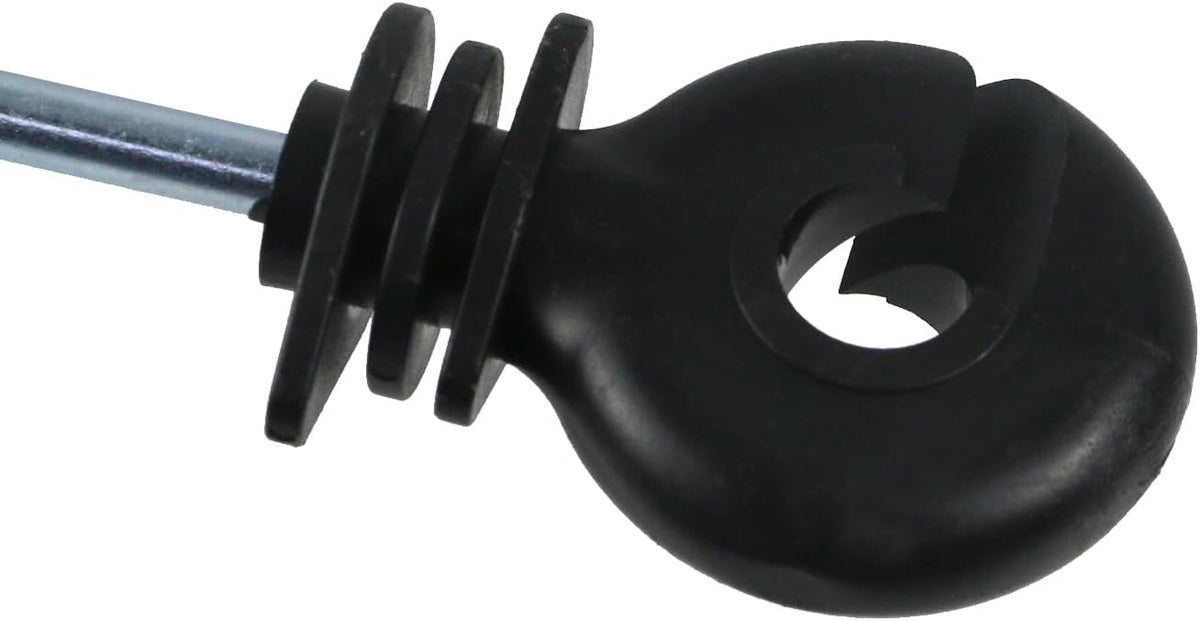 Oedema 30 Pcs Electric Fence Insulator Screw-in Wood Post Insulators Ring Insulators for Farm Animal Fencing, Black