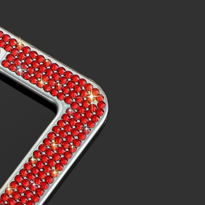 1 Pack Sparkly Bling License Plate Tag Frame Diamond Rhinestone Crystals License Plate Holder for Women (Red)