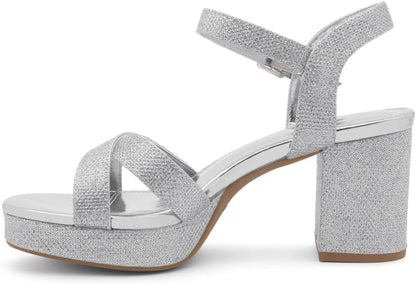Shoe Land Platform Heels for Women – 3 Inch Chunky Block Heeled Sandals, Square Open Toe, Ankle Strap Dressy Strappy High Heels for Wedding, Party & Evening Events https://a.co/d/08cxhX2e