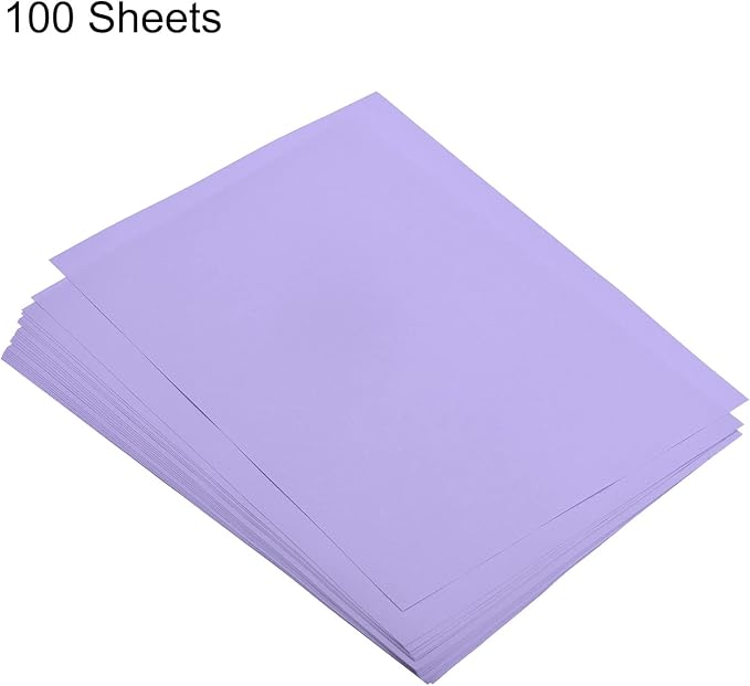 MECCANIXITY 100 Sheets Colored Copy Paper 8 12 Inch Printer Paper 80gsm Light Purple for Office Printing, Document Copying, Invitations, Forms, Art Projects